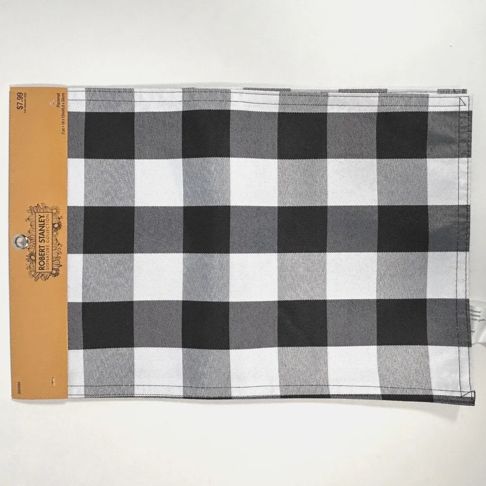 Robert Stanley Buffalo Check Placemats Black White Set of 10 Hobby Lobby 5054564